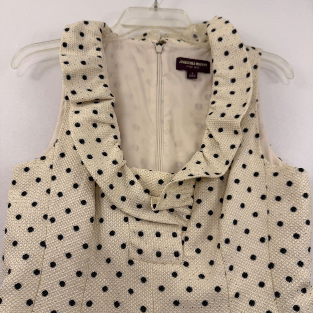 Johnston Murphy Womens Sleeveless Polka Dot Dress Size 8